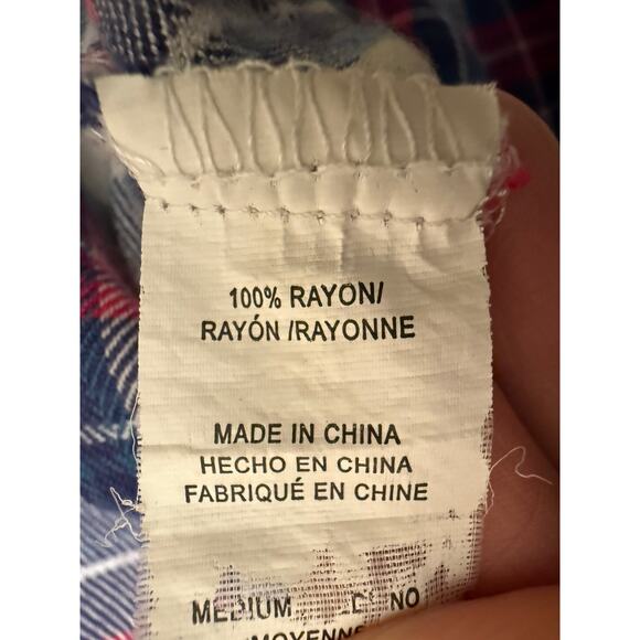 Rails Hunter Plaid Flannel Button Up Shirt in White Pink and Blue M - Picture 9 of 10